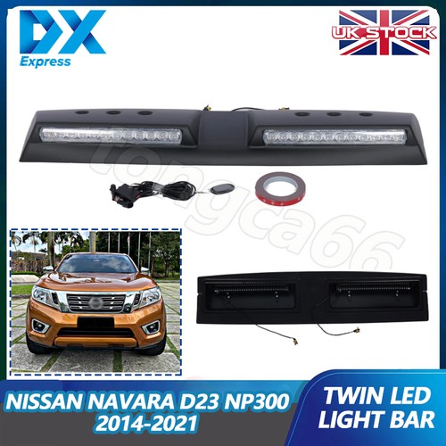 Black twin led light bar - black,