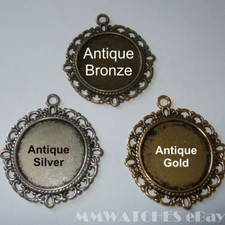 ROUND ANTIQUE SILVER BRONZE OR