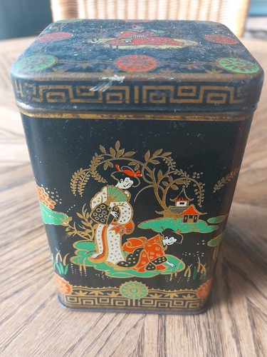 Vintage chinoiserie tea - vintage, tin