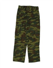 VINTAGE Boys Straight Cargo Trousers 12-13 Years W28 L26 Green Camouflage BZ66