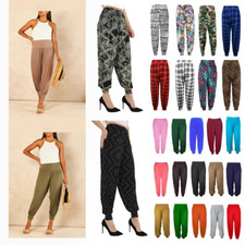 Womens Ladies New HAREM TROUSERS ALI BABA LONG PANTS BAGGY LEGGINGS PLUS sizes