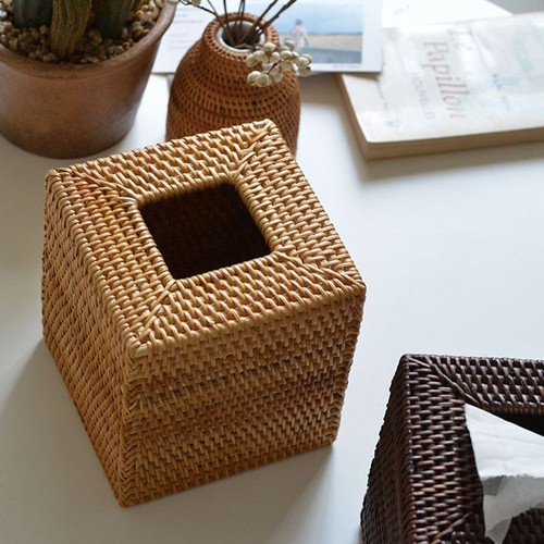 Rattan tissue box toilet - toilet, paper