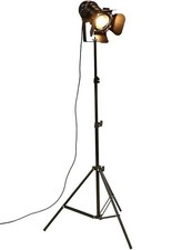 Industrial Vintage Tripod Floor Standing Light Lamp 5M Cable with Switch - Black