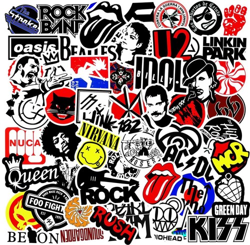 100 rock stickers lot heavy - 100,