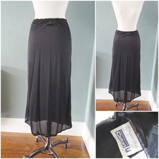 Vintage Half Slip Petticoat 1970s  Courtaulds Black Nylon Ladies Long 34" Waist