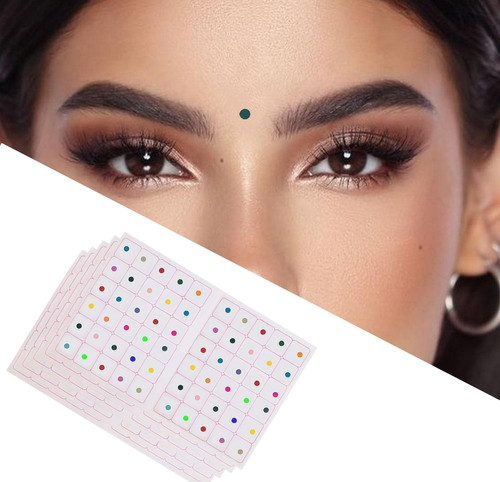 Multicolor round bindi - multicolor,