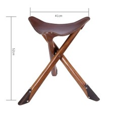 Outdoor Cowhide Triangle Stool Fishing Stool Portable Detachable Stools