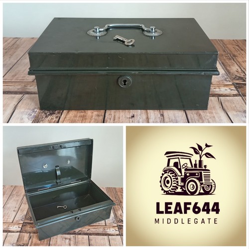 Victa metal cash box - victa, green