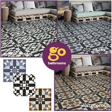 Victorian Matt Patterned Ceramic Floor Square Tile | 450x450mm | 3 Colours