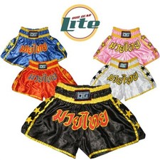 MUAY THAI BOXING SHORTS TRAINING FIGHTING DUO GEAR LITE Kids and Adults