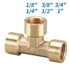 Brass BSP T-Shape Equal Female Thread Tee Connector Pipe Fittings Tubing Adapter
