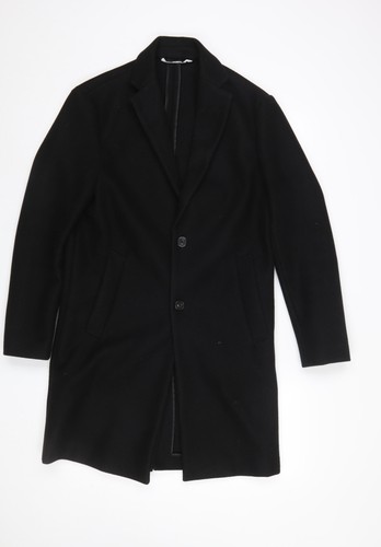 Zara men black long overcoat - zara,