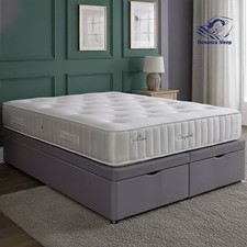 Ottoman Divan Base Bed Plush Velvet Upholstered Gas Lift Up Storage Double King