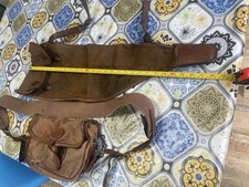 Canvas & Leather Cartridge Bag And Leg Of Mutton Gun Slip In Need Of Restoration