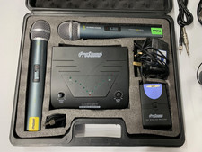 ProSound N61GF Dual UHF Wireless Microphone Kit - Hard Case, Lavalier, Headset.