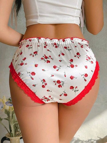 Vtg frilly floral - vtg, glossy
