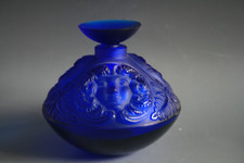 LALIQUE COBALT BLUE GLASS SCENT BOTTLE