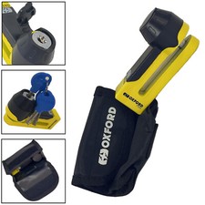 Oxford Titan Motorcycle Disc Lock Yellow / Black With 10mm Pin Including Pouch