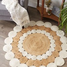 Rug Round Jute Area Rug Hand