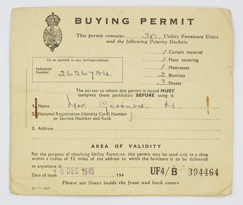 Ww2 rationing 1945 utility - ww2,