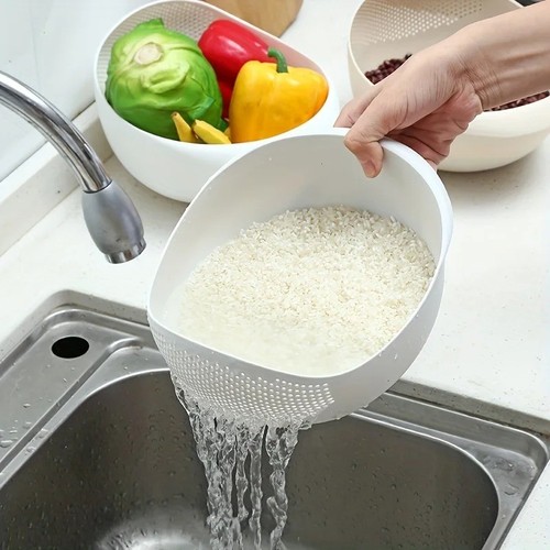 Rice washing bowl drain - bowl, filter