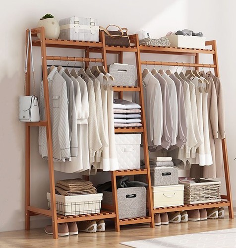 Large wooden clothes rail rack - large,