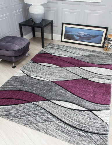 Modern grey rug - modern, stair
