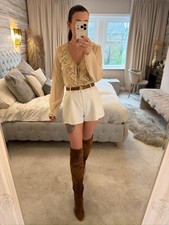 BNWT Zara Beige Boho Frill