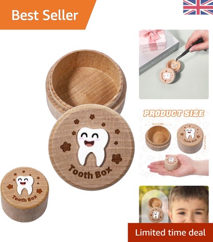 Natural wood tooth fairy box - natural,