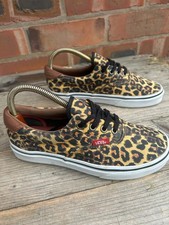 womens leopard print VANS - size uk 4 good condition ( ref 301 )