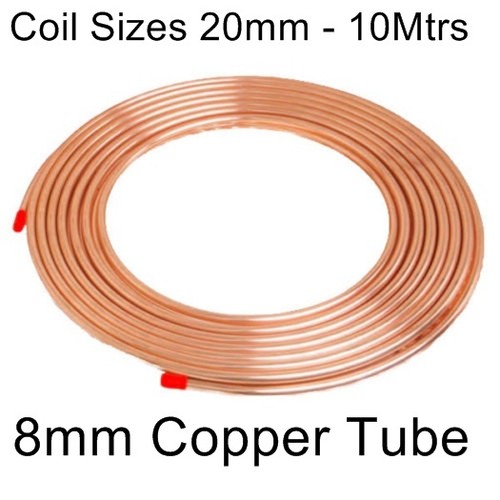 8mm microbore copper tube pipe - 8mm,