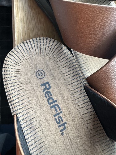 Redfish leather sandals worn - leather, (worn