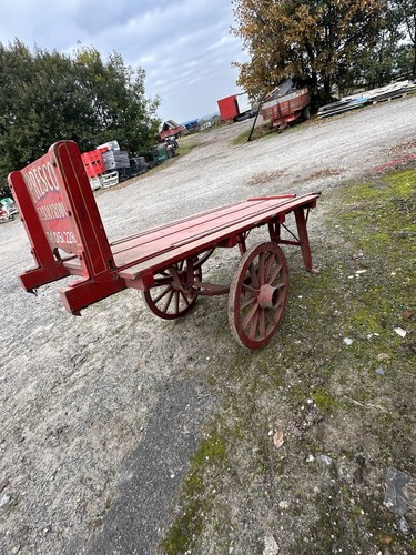 Vintage wooden hand cart - wooden,
