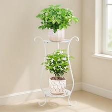 Metal Plant Stand Flower Pot Holder Double Layer Flower Stand for Indoor