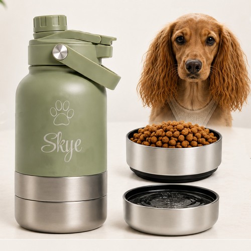 Personalised dog water - personalised, bottle