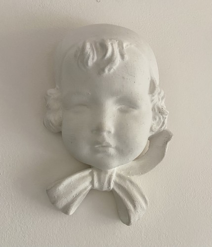 Cute white plaster plaque - cute, of