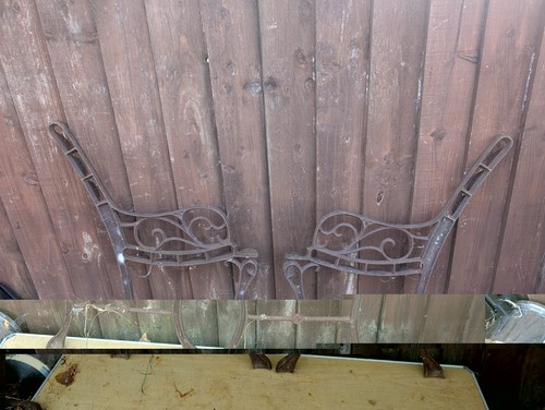 Vintage cast iron garden bench - iron,
