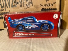 Disney Cars Dinoco Blue Bling Lightning Mcqueen Silver Rims Mattel 1.55 BNIB