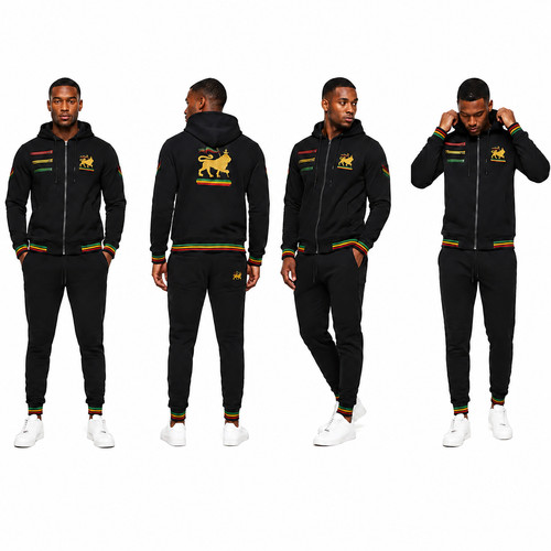 Men rasta lion fleece - lion,