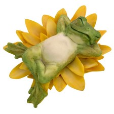 Aynsley MasterCraft Hand Painted Frog Yellow Water Lily Flower UK England VTG