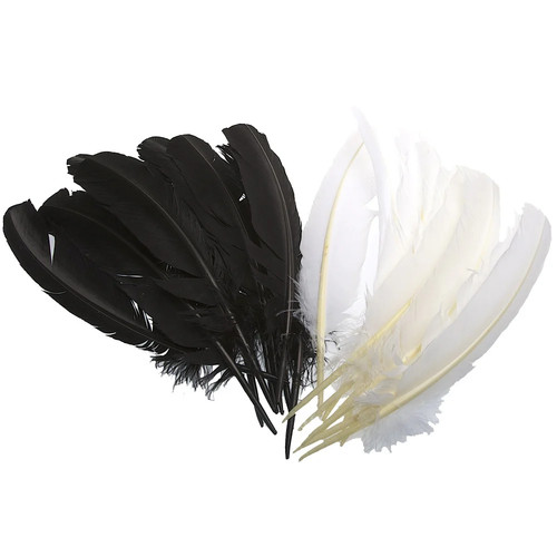 White imitation eagle feather - white,