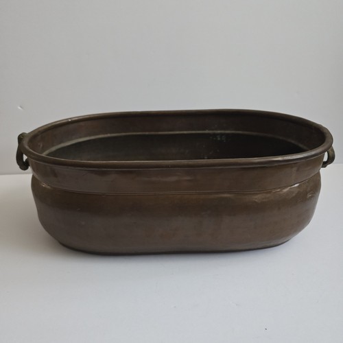 Antique solid copper oval - solid,