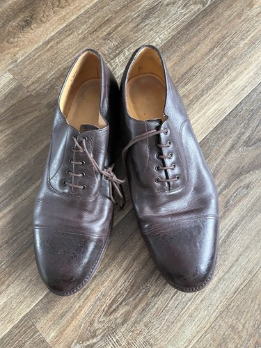 Brown leather officers shoes - brown,