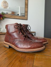 Russell & Bromley Tan Brown Leather Brogue Boots Men's UK 7