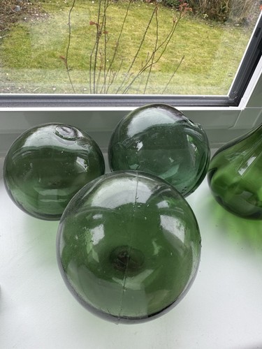 Vintage green glass fishing