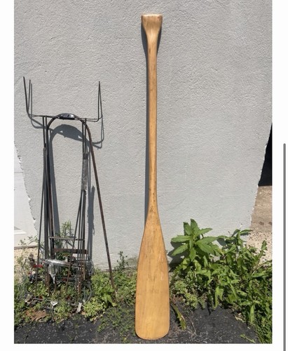 Vintage wooden oars - wooden, long