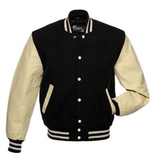 Letterman Black Wool Cream