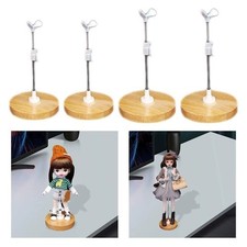 Wooden Base Doll Stand PVC Doll Standing Rack Doll Display Holder  for Bjd Doll