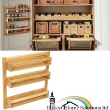 Spice Rack Three Shelves Clear Lacquered European Oak 400mm 543.13.412 Hafele