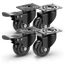 4x Heavy Duty Swivel Castor Wheels Trolley Furniture Caster Rubber 200kg 50mm